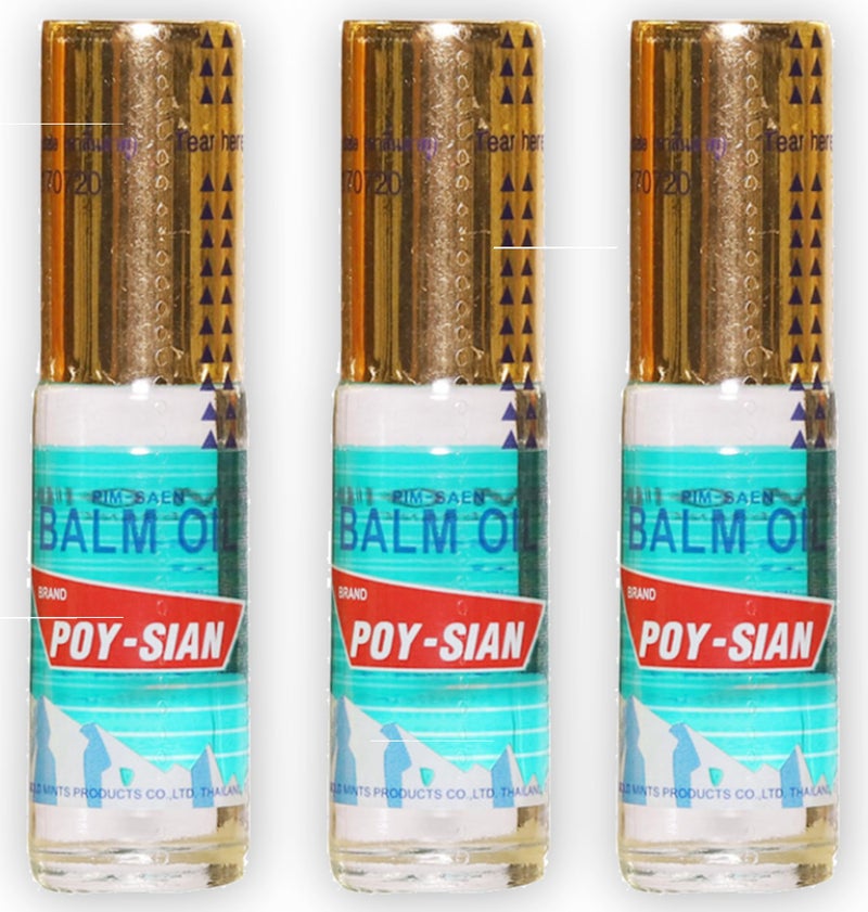 POY SIAN زيت بالمر POY-SIAN التايلاندي PIM-Saen 5 مل رول أون (عبوة من 3) - Image 1